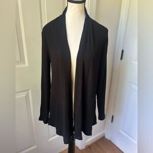 Eileen Fisher Black Lyocell/Tencel Open Front Cardigan XS/TP